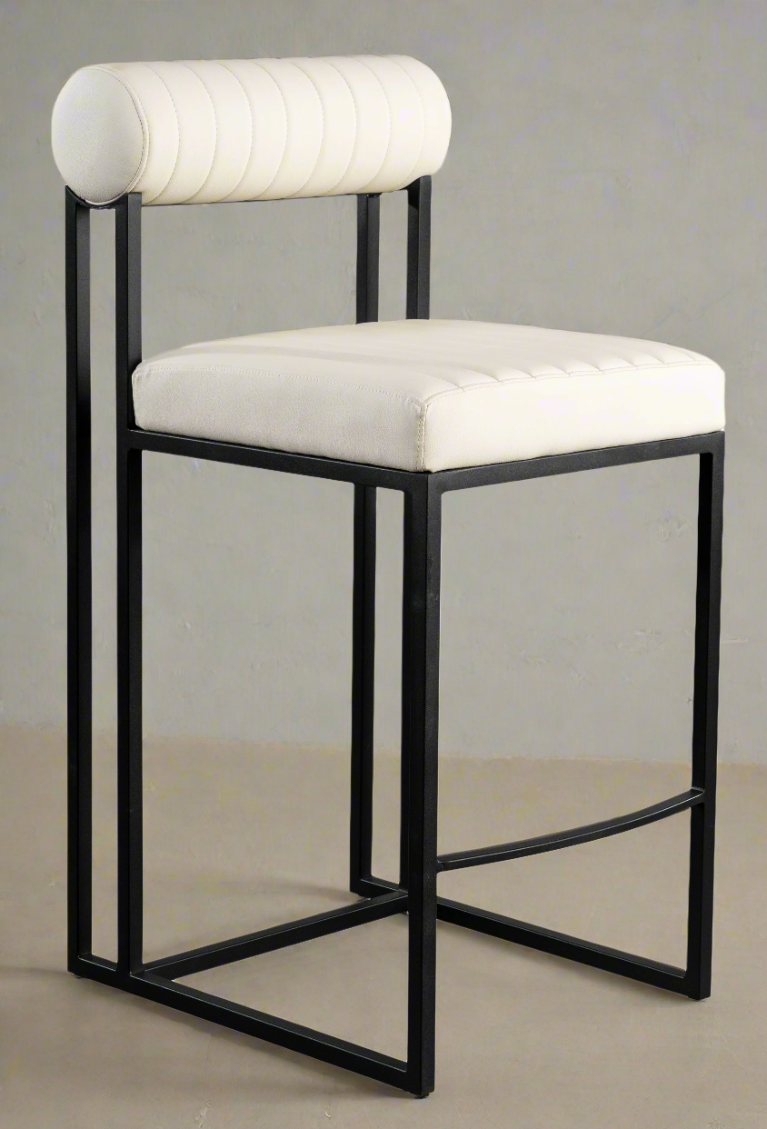 Milo Faux Leather White Counter Chair