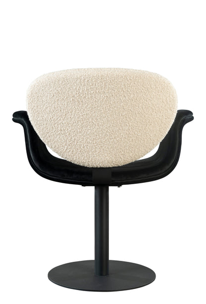 Tulip Swivel Chair in Black and White