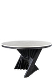 Waterfall Round Black Dining Set for 6 with Black Chairs