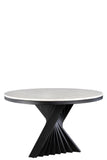 Waterfall Round Black Dining Set for 6 with Black Chairs