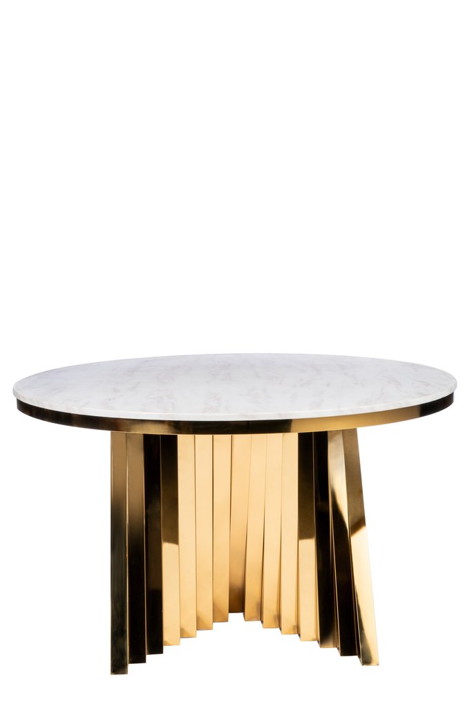 Conan Round Gold Dining Table Set for 6