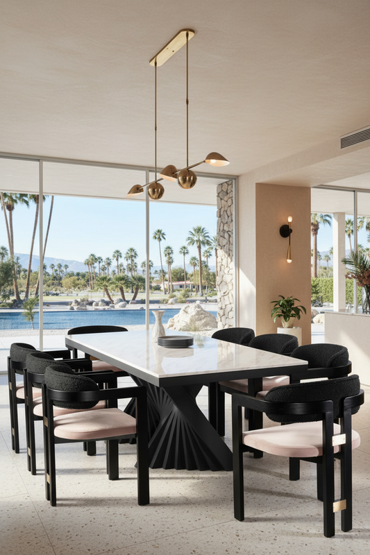 Modern dining room set for 8 with armchairs