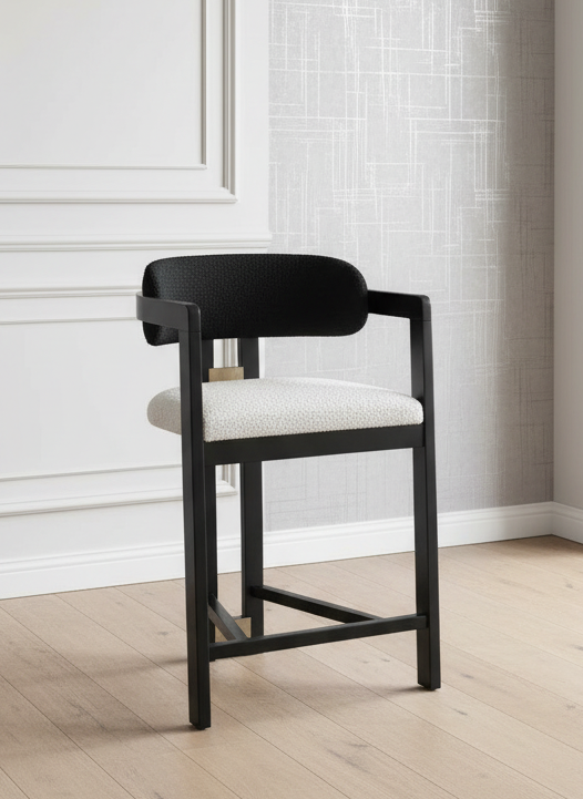 modern glam black curved counter stool by Statements by J