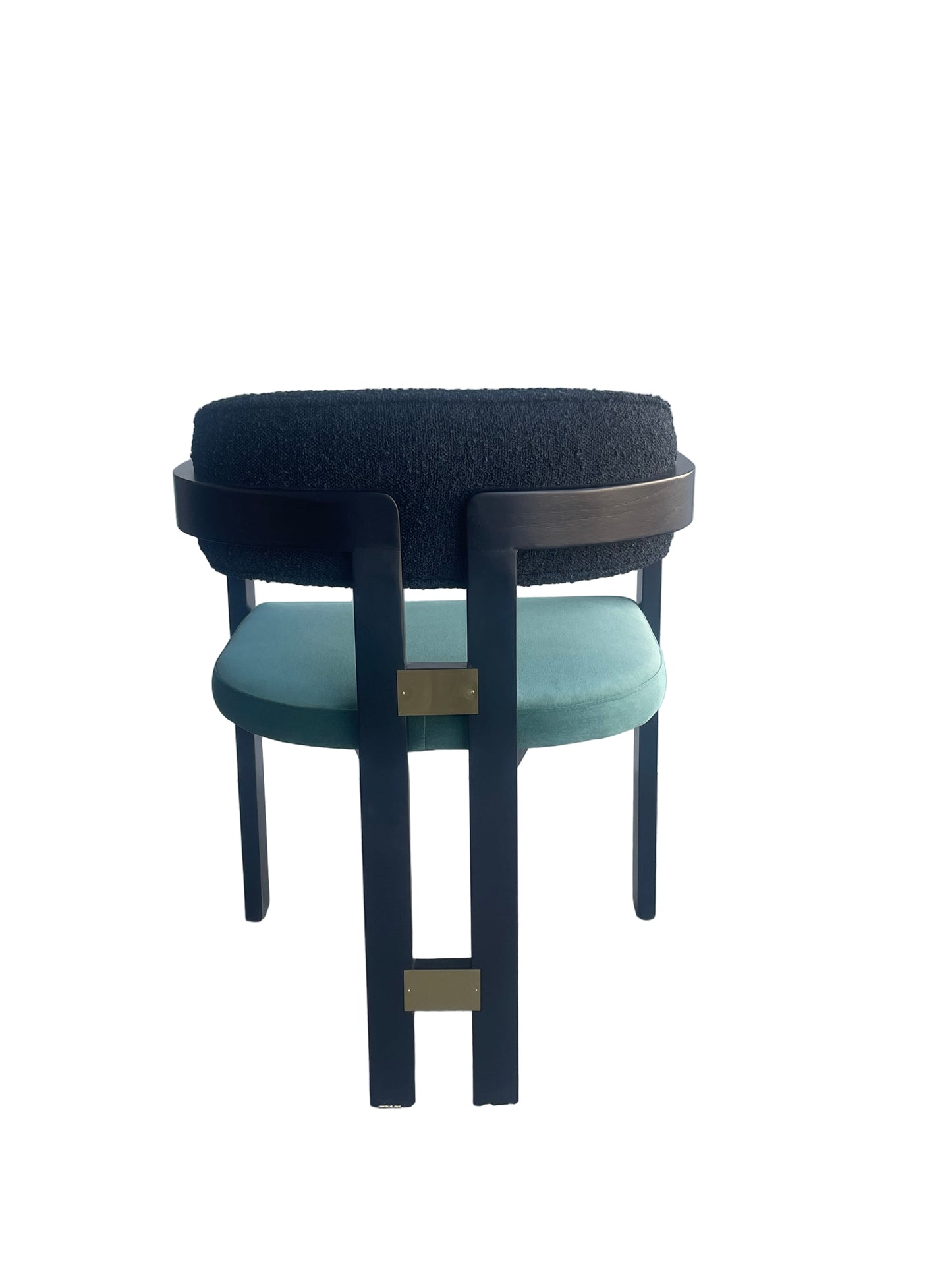 Green velvet dining chair