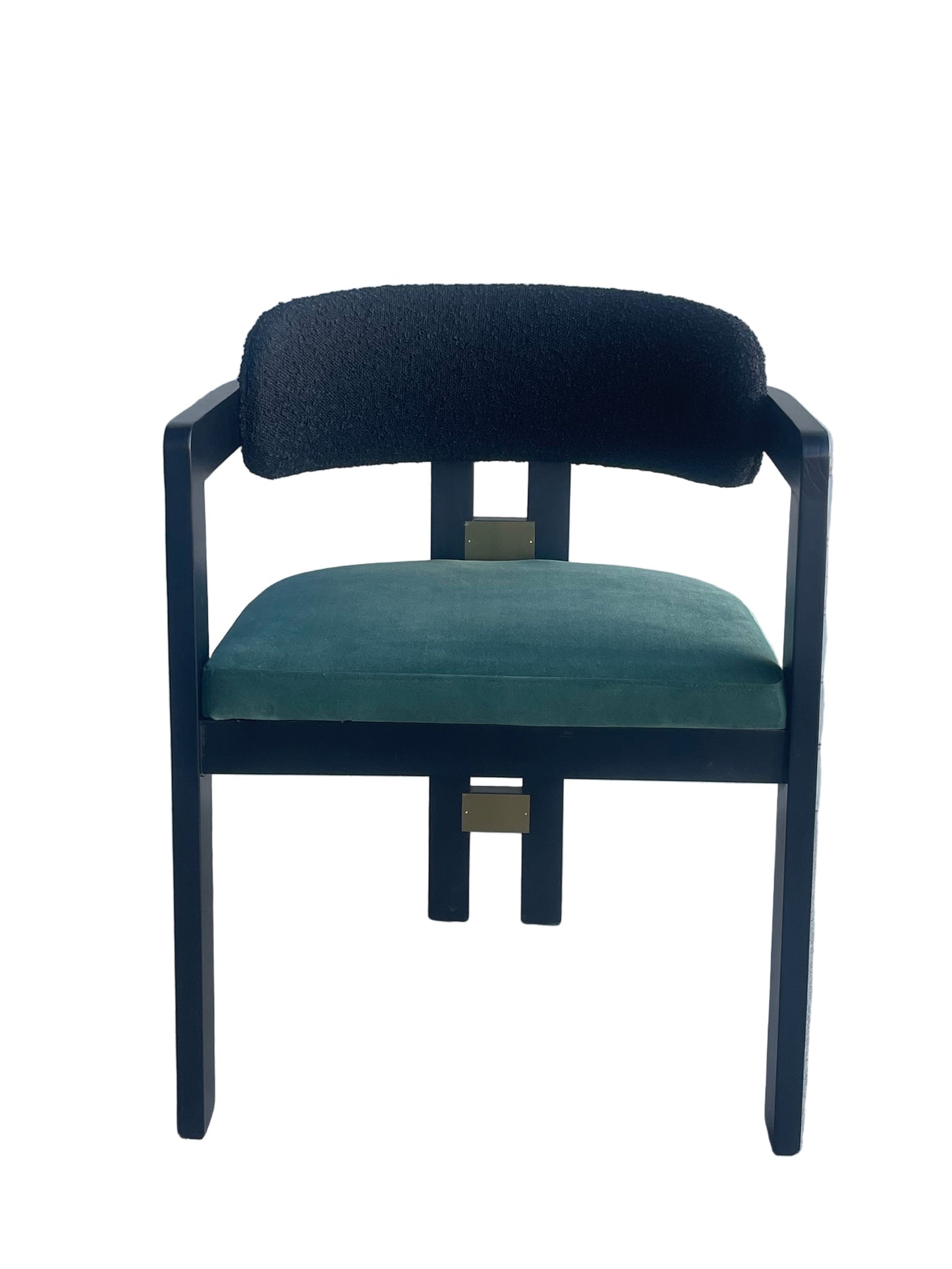 Black armchair with gold detail