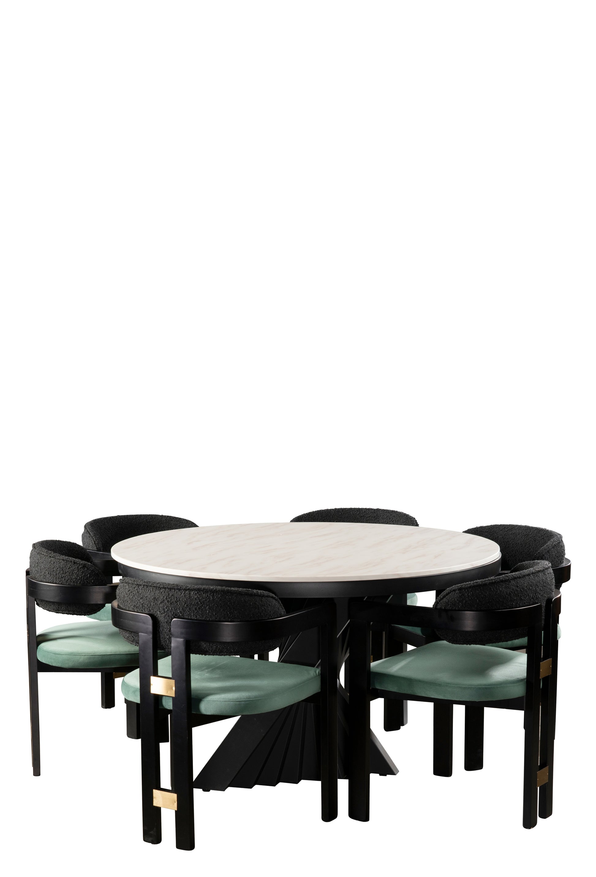 marble top dining room set with black wood chairs