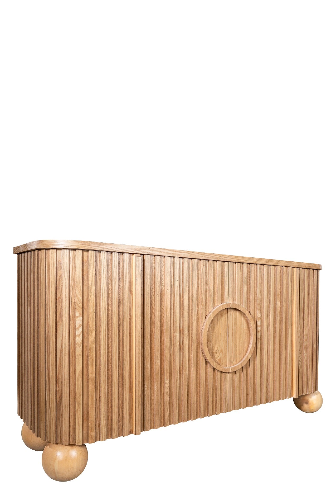 Lucca Fluted Sideboard Accent Cabinet with Ball Feet