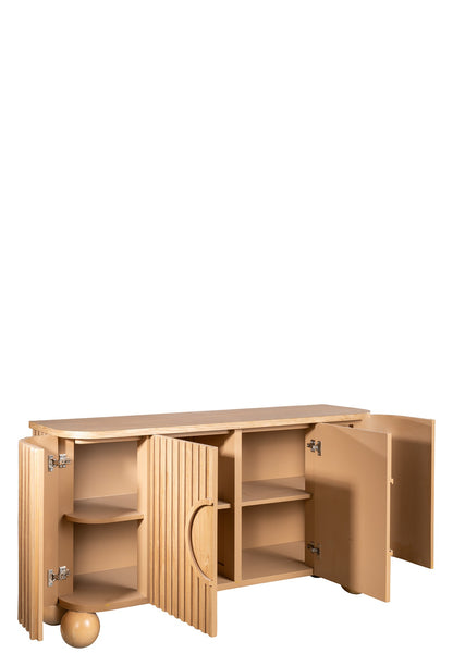 Lucca Fluted Sideboard Accent Cabinet with Ball Feet