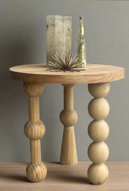 Zenda Wood Accent Side Table 30"h Light Oak