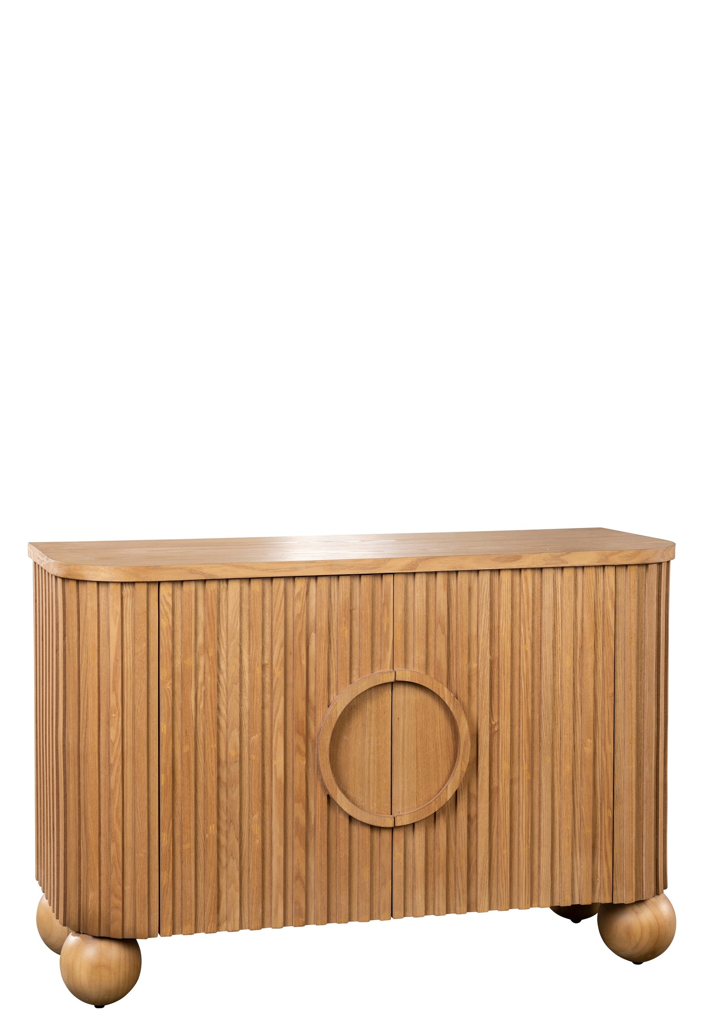 Lucca Fluted Accent Cabinet with Ball Feet