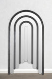 DM10526A-Arc 72 inch Full Length Black Mirror/ Mirrored Wall Art