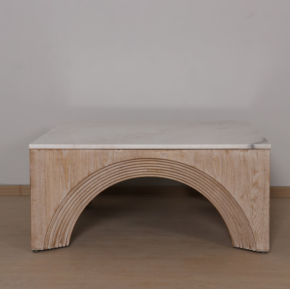 Paxton Marble Top Square Arch Coffee Table 36"w