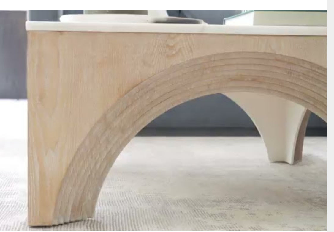 Paxton Marble Top Square Arch Coffee Table 36"w