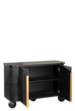 DM20739A-Flamm Accent Cabinet with Ball Feet in Black-PRE-ORDER