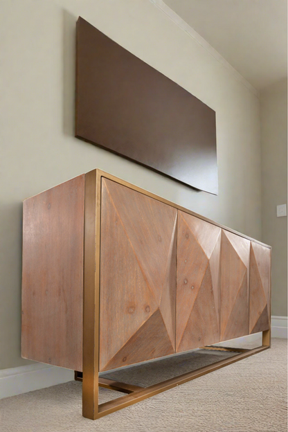 brown wood modern TV unit