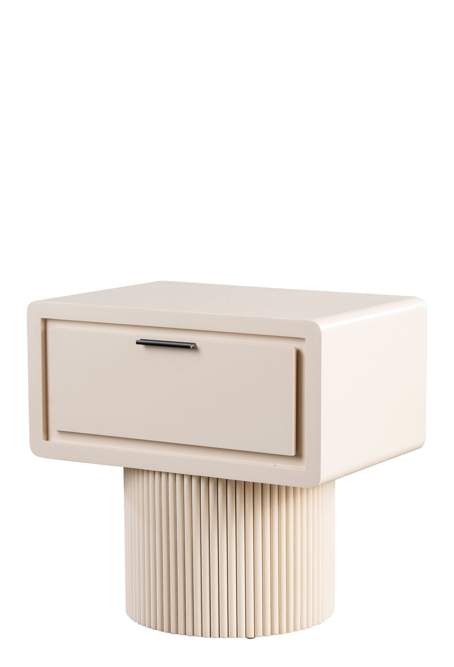 Marant Fluted Nightstand in Beige