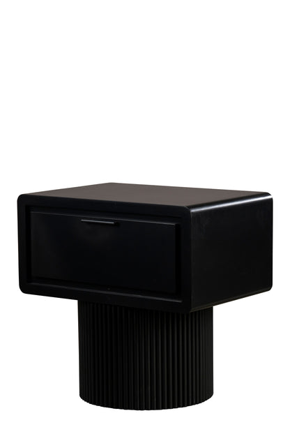 Marant Fluted Nightstand in Black