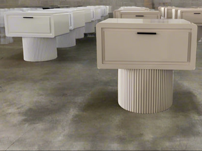cylindrical base nightstand
