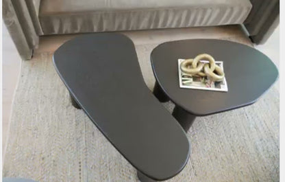 Fendy Set of 2 Free Form Wood Coffee Tables