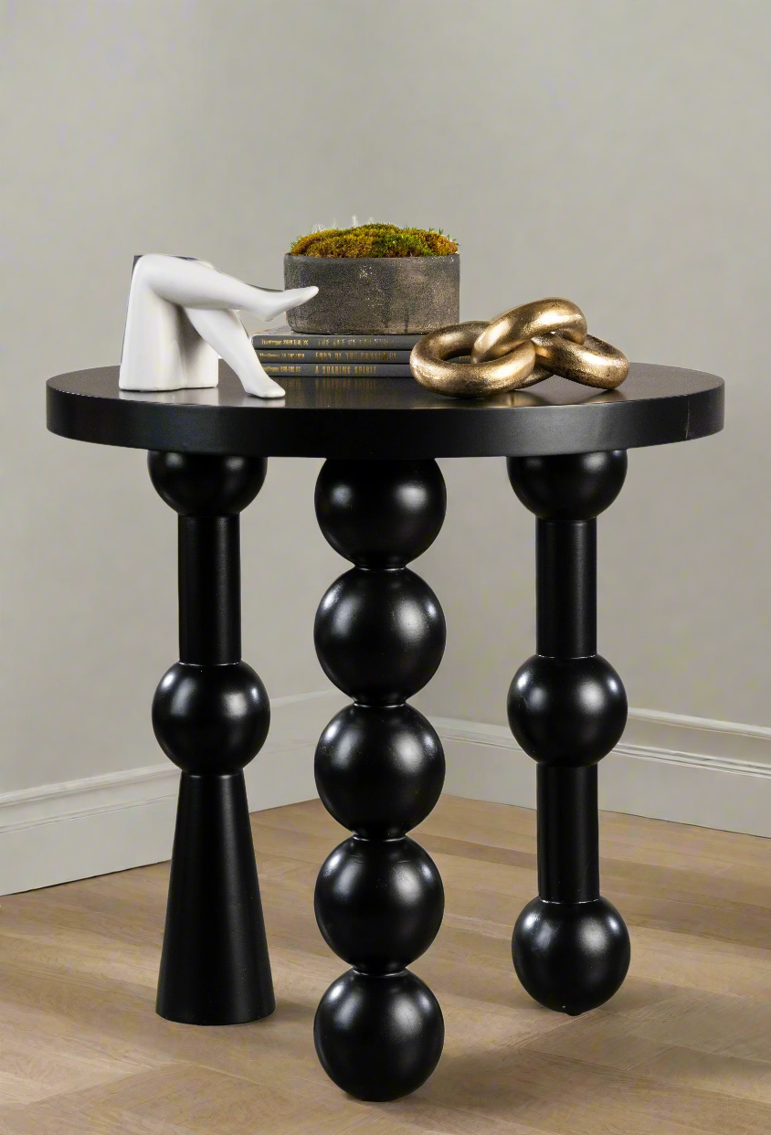 chic black accent table