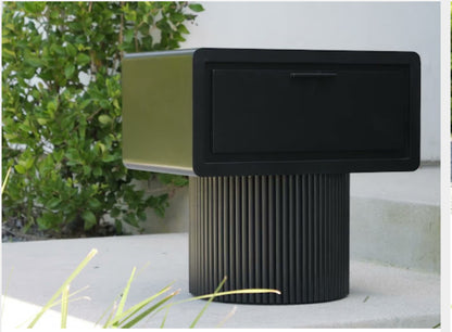 Marant Fluted Nightstand in Black