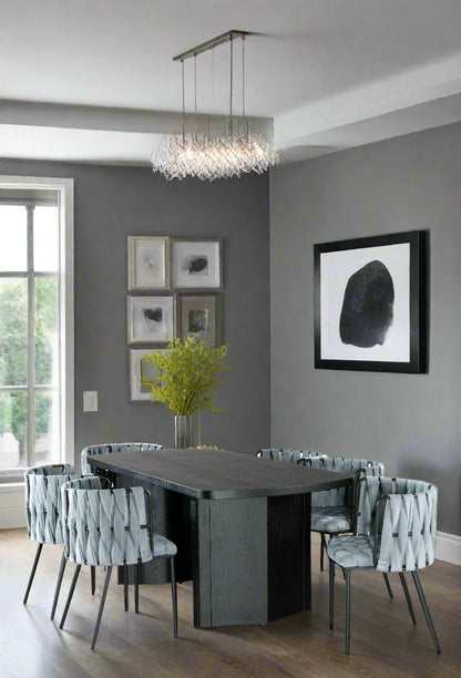 Bradley Rectangular Dining Table Set for 6 with Gray Chairs