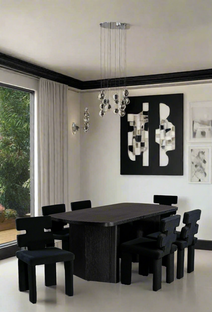 contemporary black dining table set