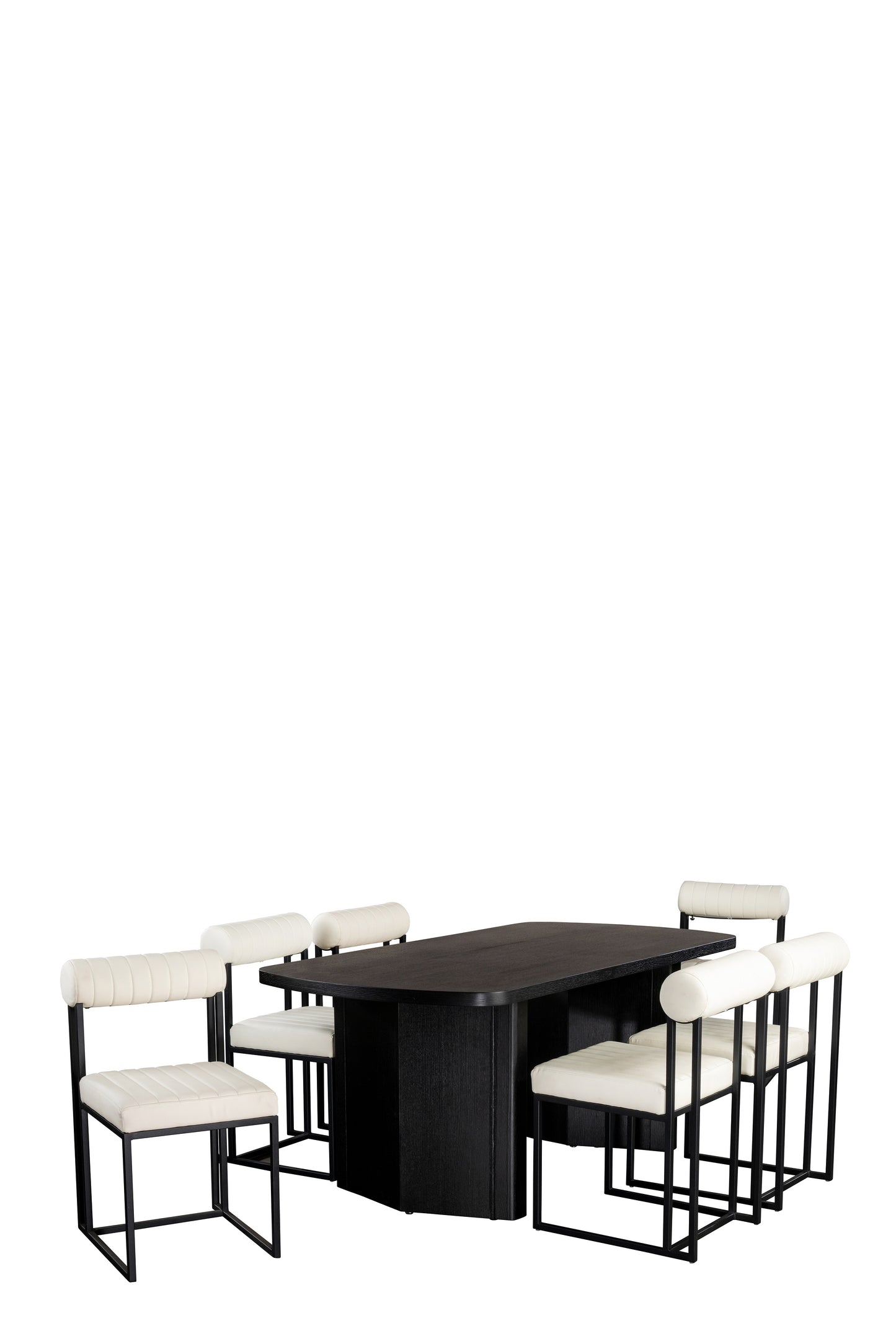 Milo Rectangular Dining Table Set for 6 in White