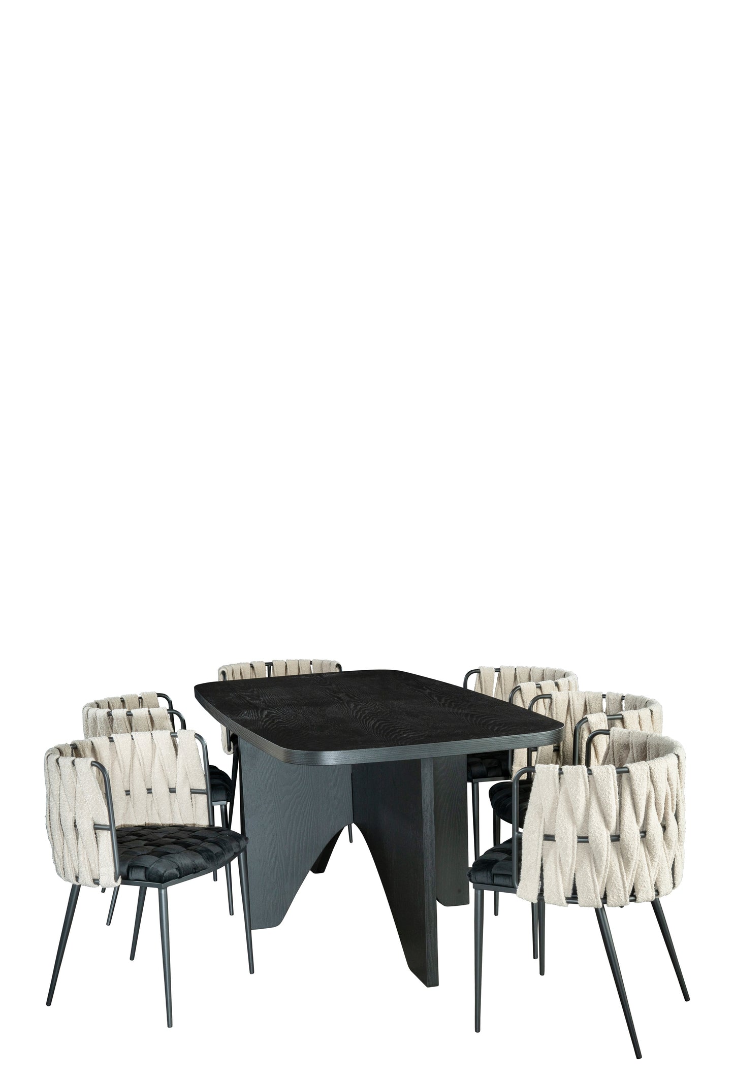 Finneas Rectangular Dining Table in Black