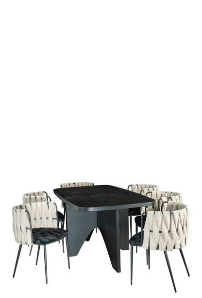 Finneas Rectangular Dining Table in Black