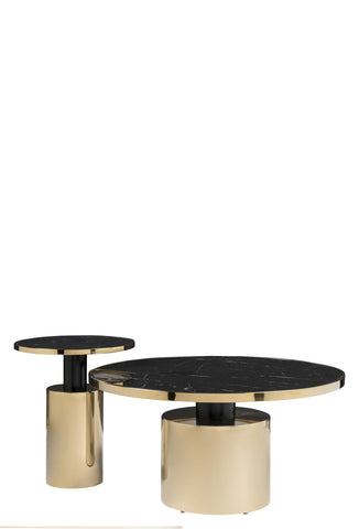 G39B- G40B-Taylor Set of 2 Coffee Table Set-Black and Gold