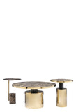 Emmy Marble Base Side Table-Brown and Gold