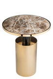 G39C-Taylor  Side Table-Brown and Gold