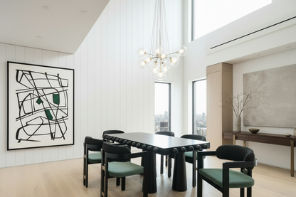 Dot Rectangular Wood Dining Table in Black (Copy)