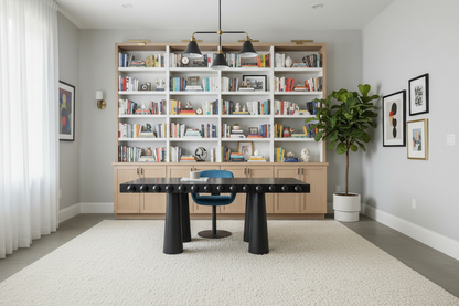 Dot Architectural Black Wood Desk with Ball Design