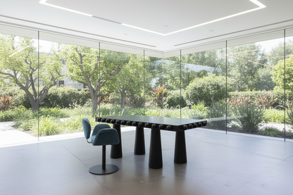 Dot Architectural Black Wood Desk with Ball Design