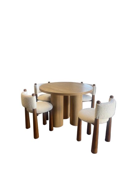 Balmain 42"w Round Dining Table with Column Legs