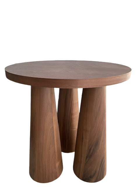 Cone Legs Wood Round Accent Entry Table