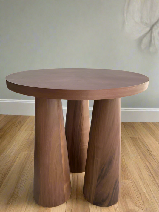 Cone Legs Wood Round Accent Entry Table