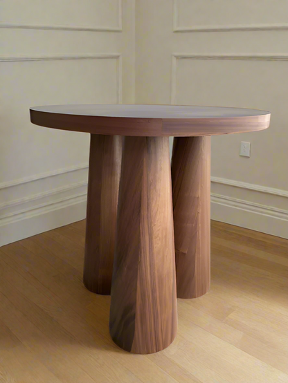 Cone Legs Wood Round Accent Entry Table
