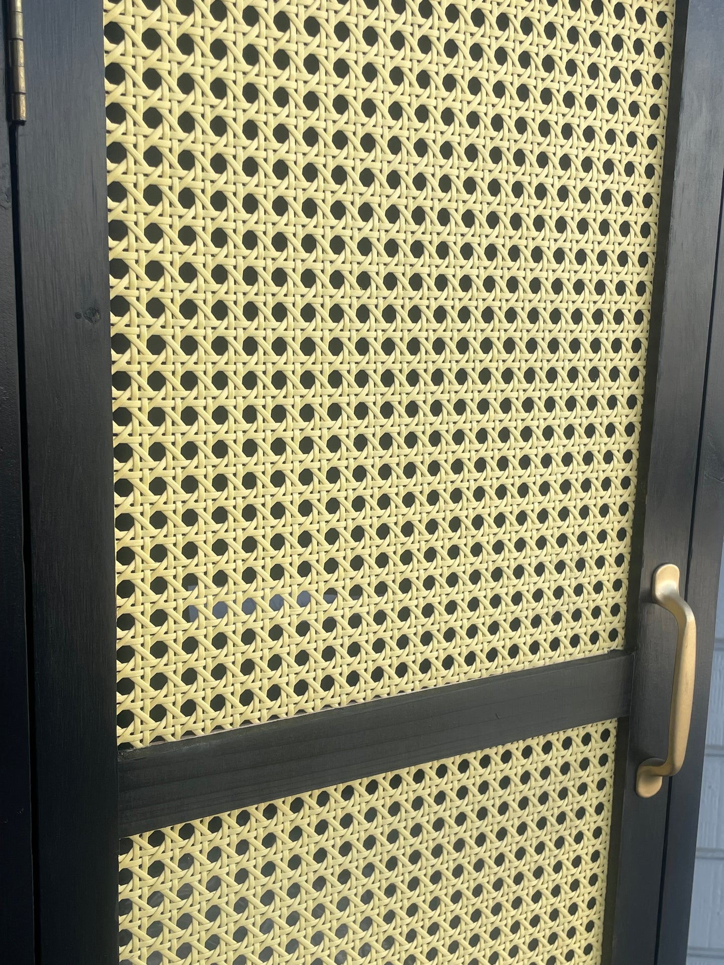 Shia Black Tall Cane Accent Cabinet