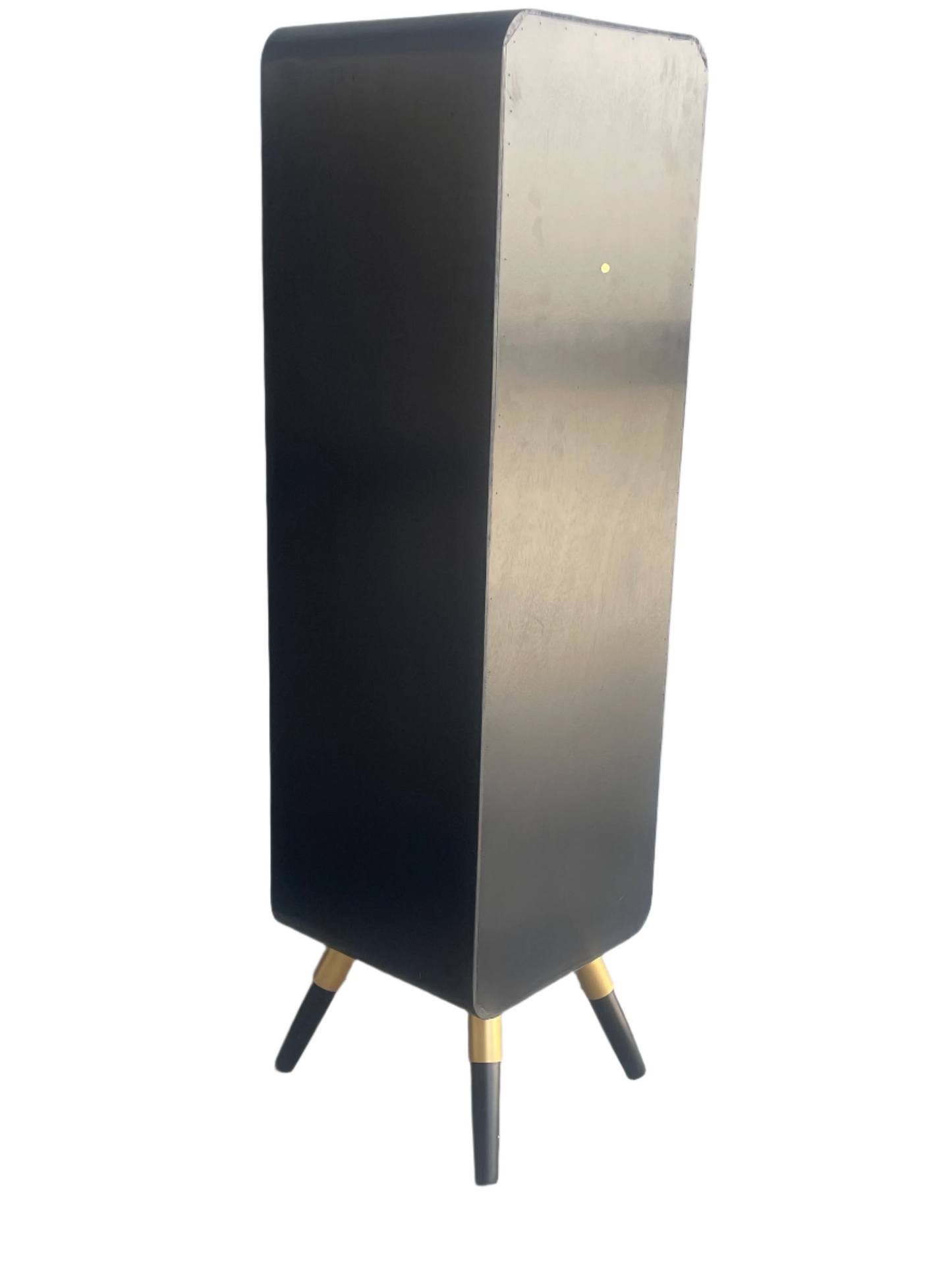 Shia Black Tall Cane Accent Cabinet