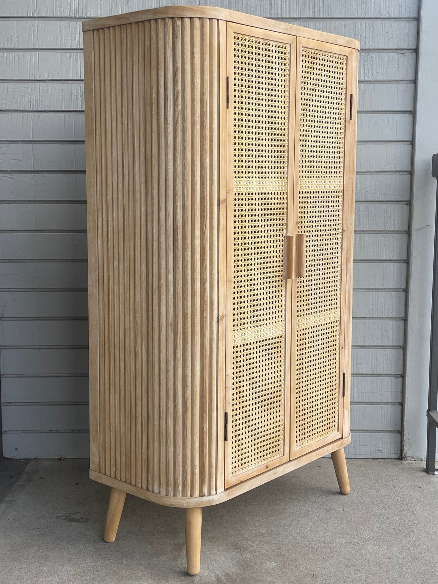 fluted bar cabinet