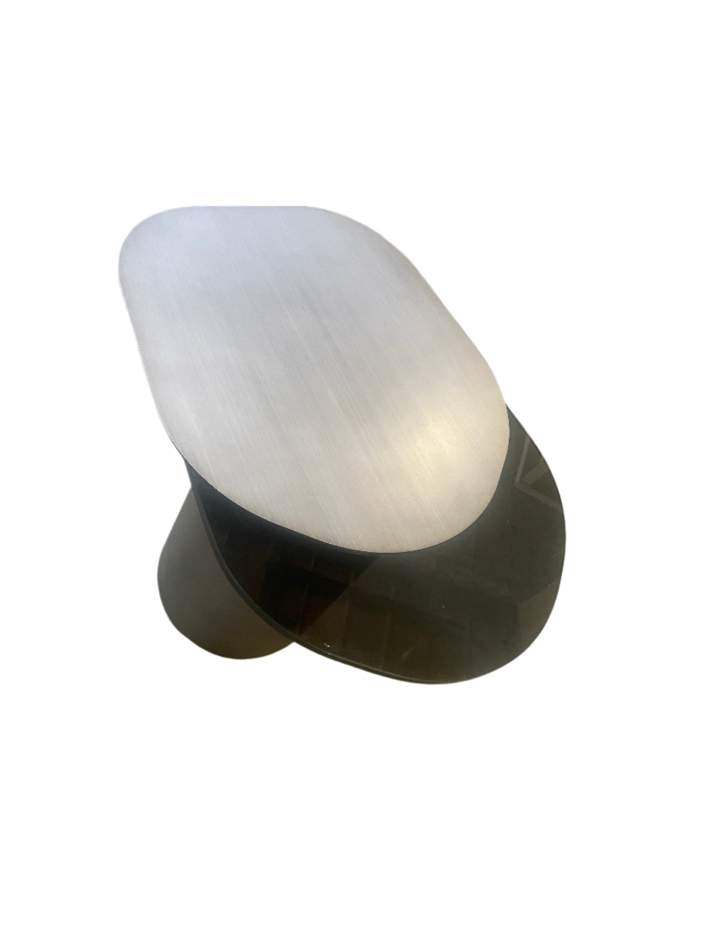 Modern Irregular Kaylee Side End Table in Matte Silver