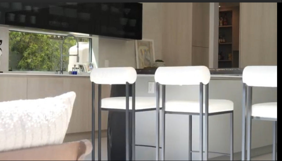 Milo Faux Leather White Counter Chair