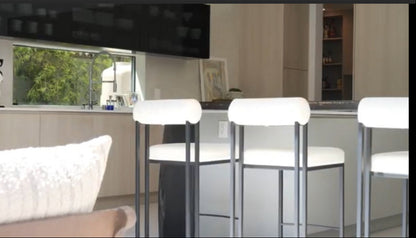 Milo Faux Leather White Counter Chair