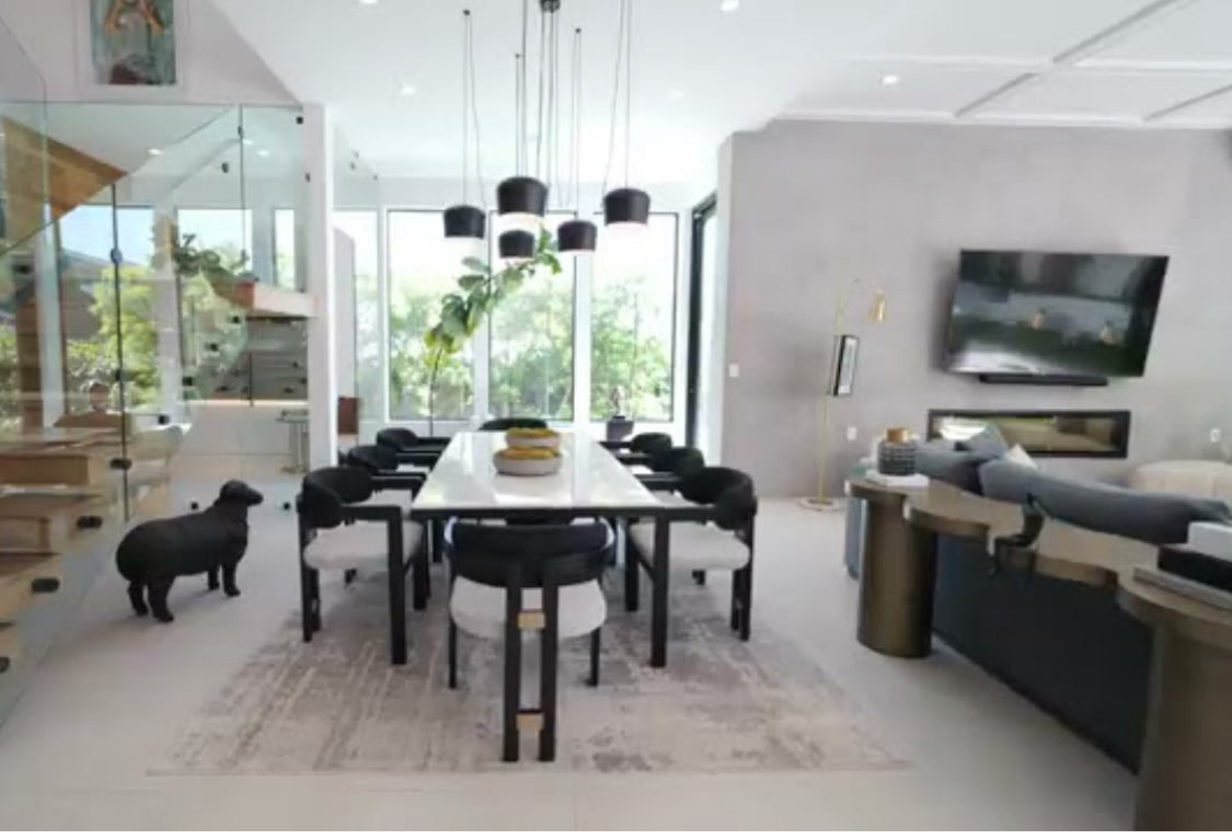 Conan Black Dining Table Set for 8