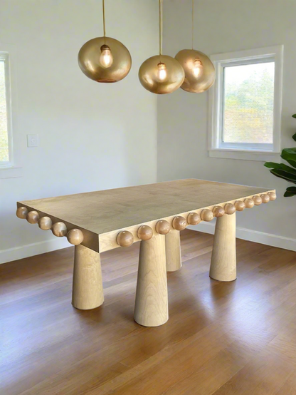Dot Rectangular Wood Dining Table in Light Oak