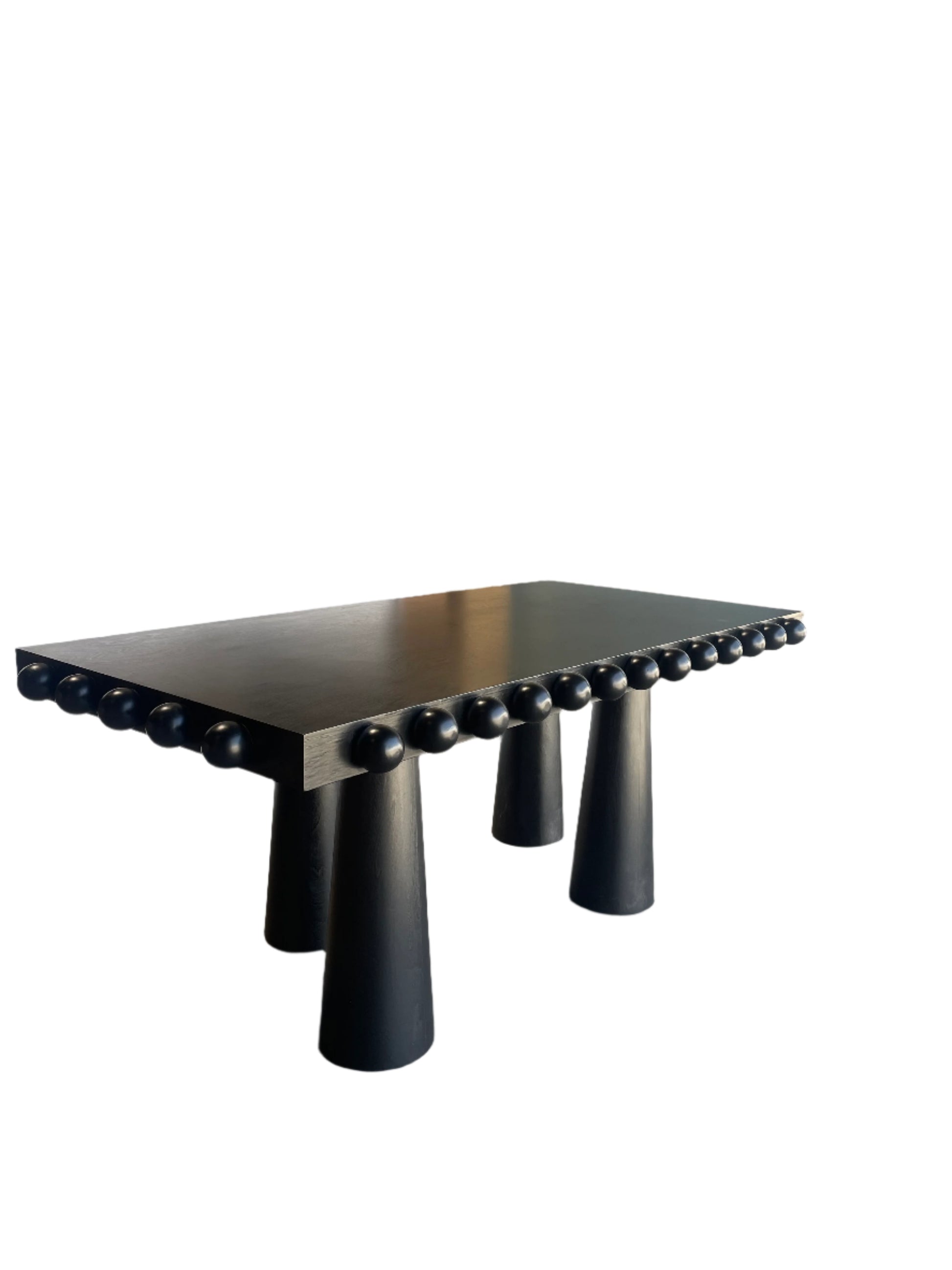 chic black dining table
