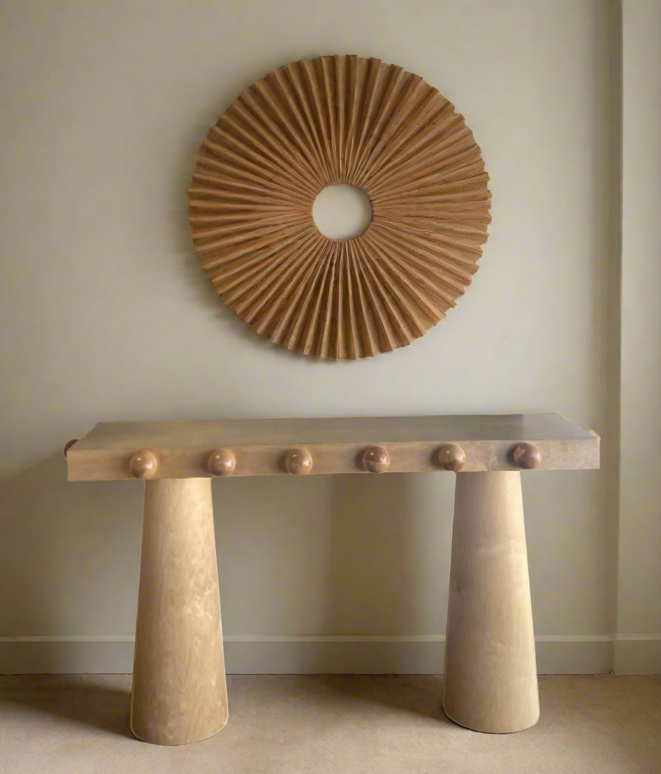 Dot Modern Console Table in Light Oak